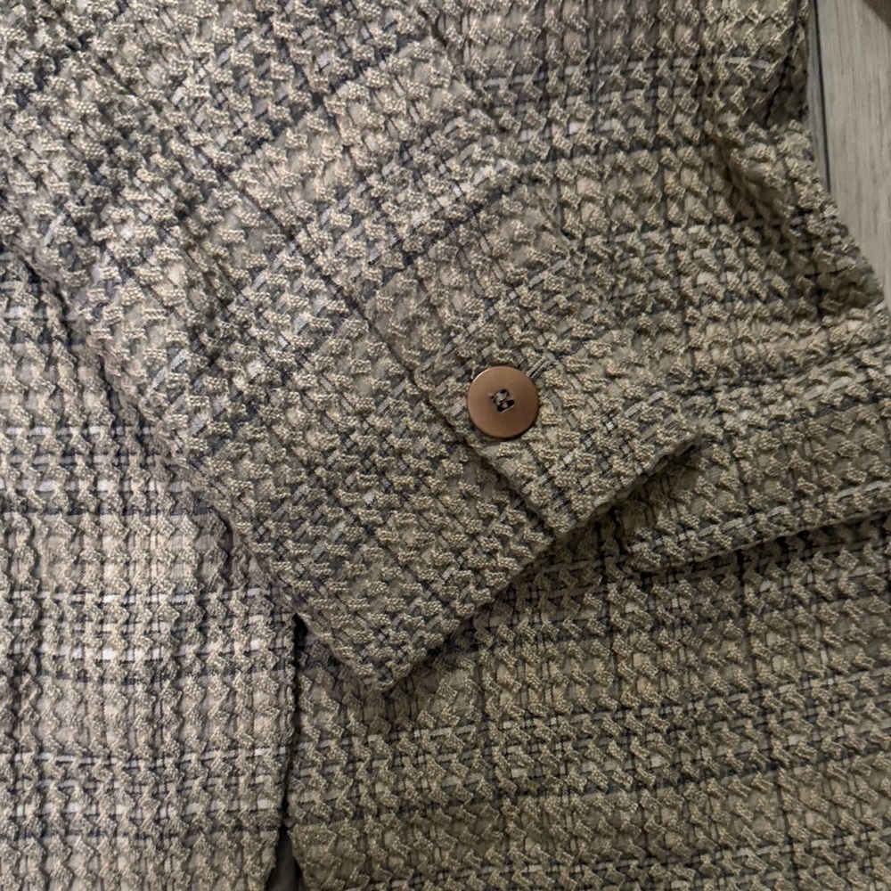 Giorgio Armani Tweed Plaid Blazer in Beige and Brown - Picture 7 of 10
